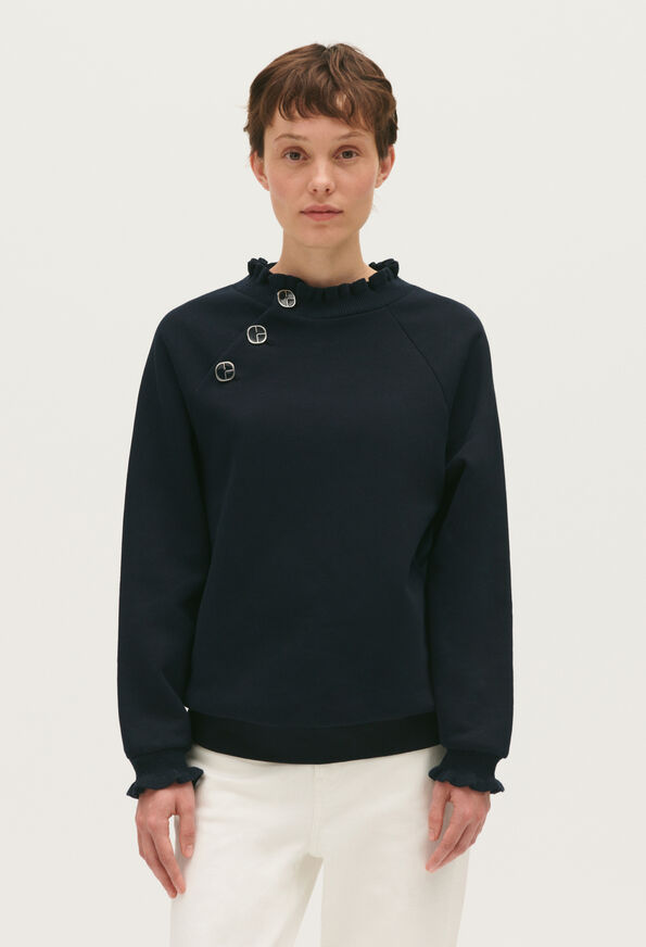 Sweatshirt à col volanté : Tous les Produits color MARINE