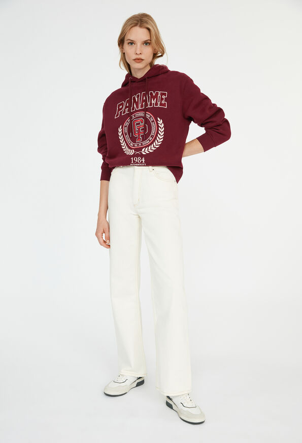 Sweatshirt à capuche en coton : Sudaderas color BORDEAUX