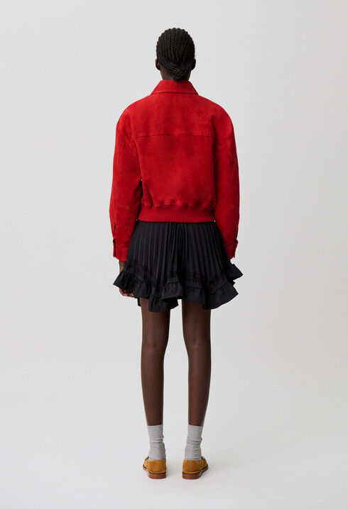 Cazadora de ante roja