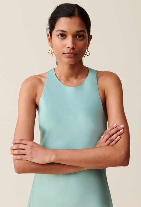 Vestido largo de raso