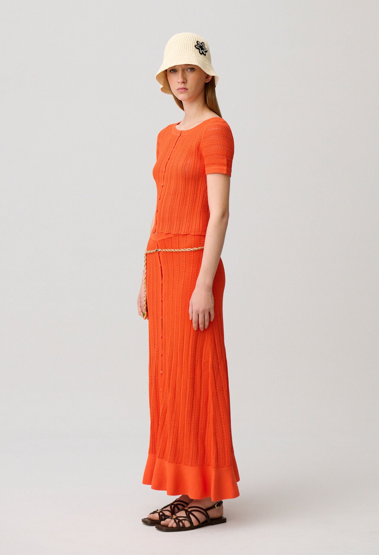 Top de ganchillo manga corta