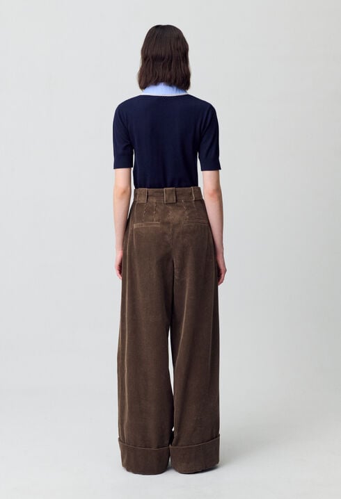 Pantalón amplio de terciopelo