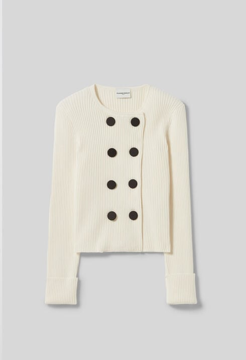 Chaqueta de lana abotonada