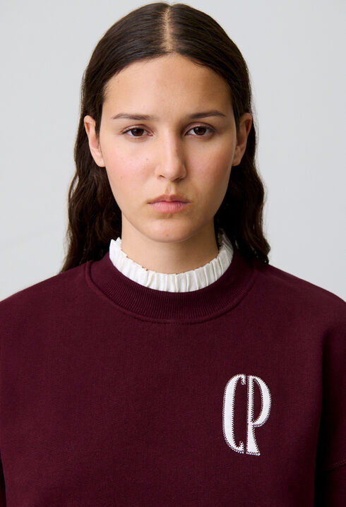 Sudadera de algodón con cuello 