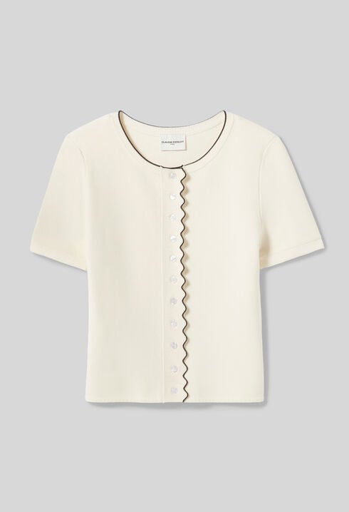 C&aacute;rdigan de punto contrastado