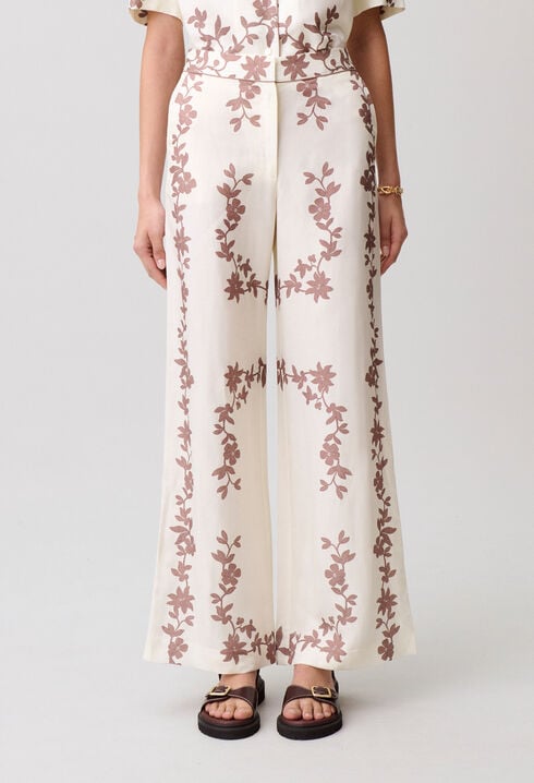 Pantal&oacute;n ancho de flores