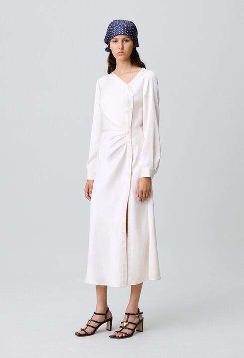 Vestido largo satinado fluido