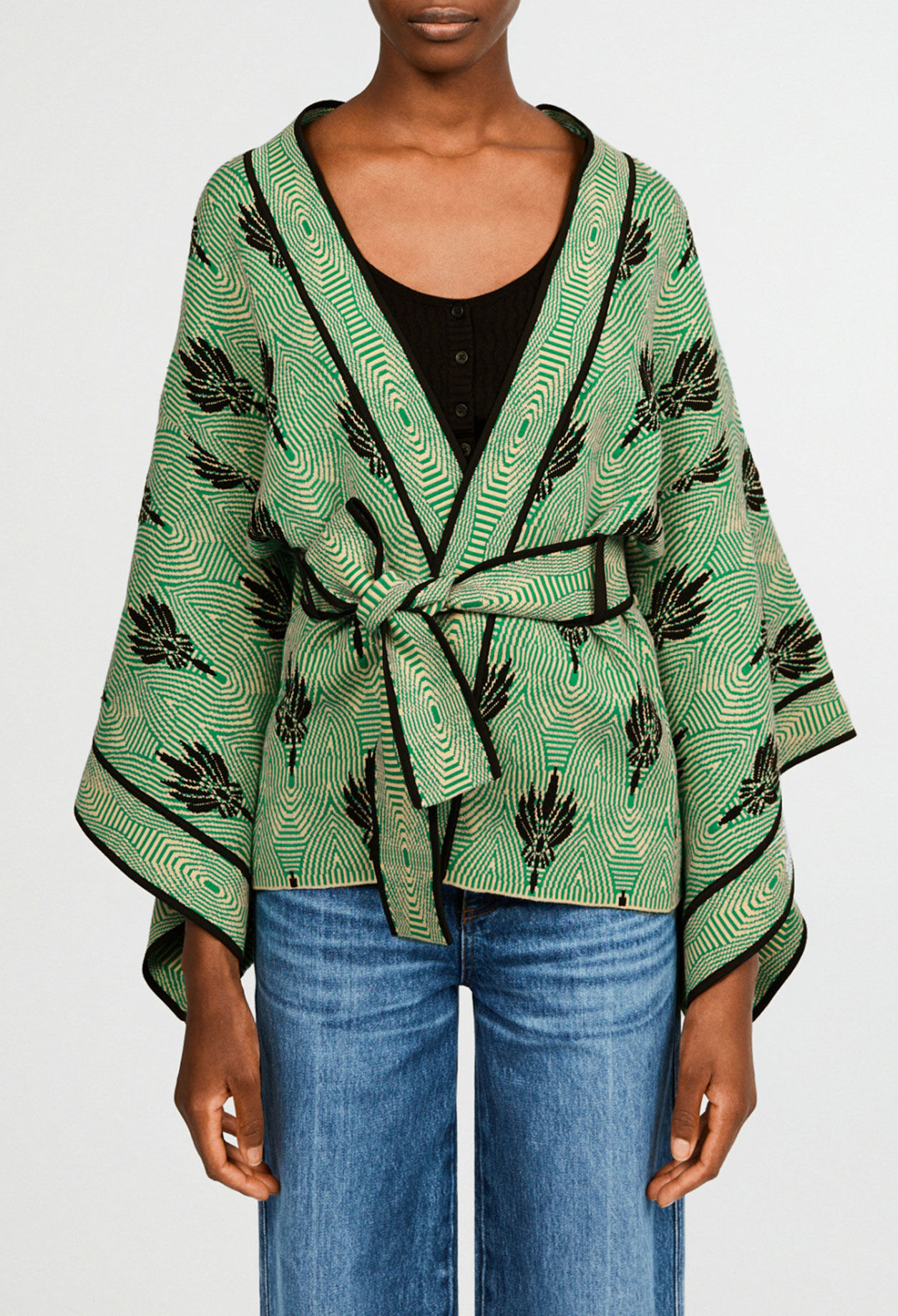 Cárdigan estilo kimono