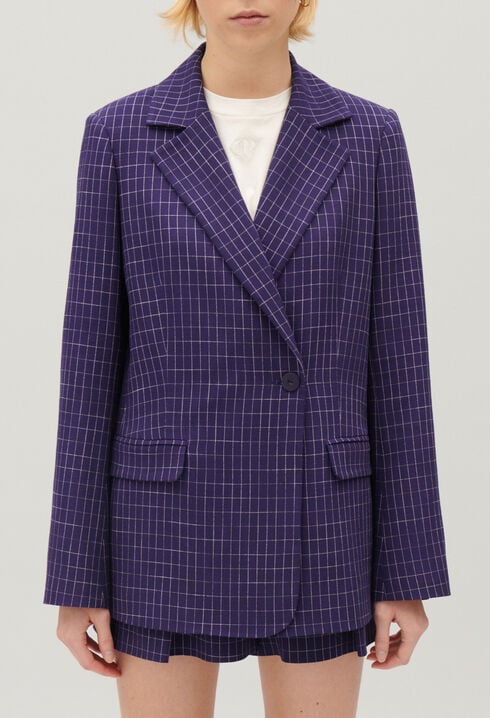 Chaqueta sastre cuadros índigo