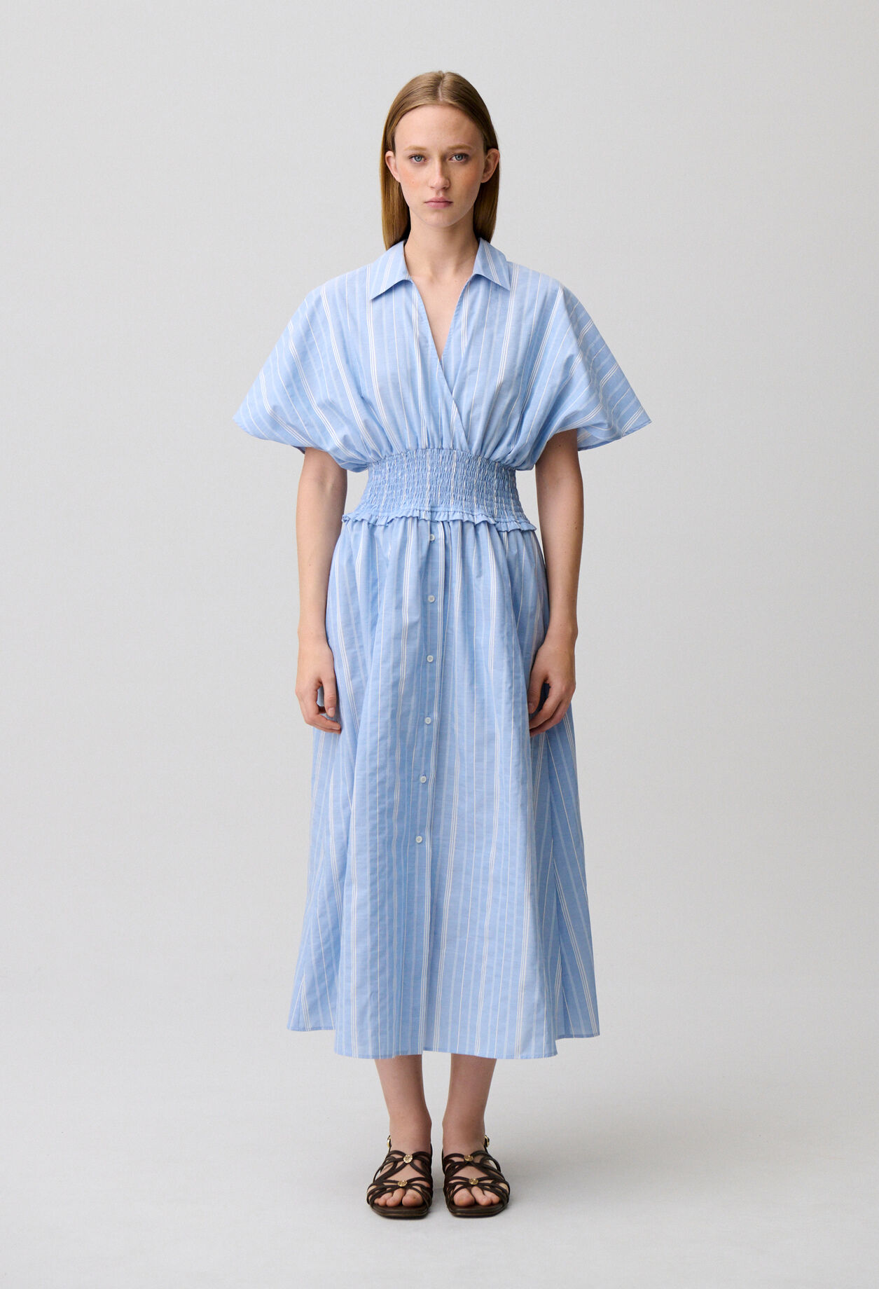 Vestido de rayas cruzado