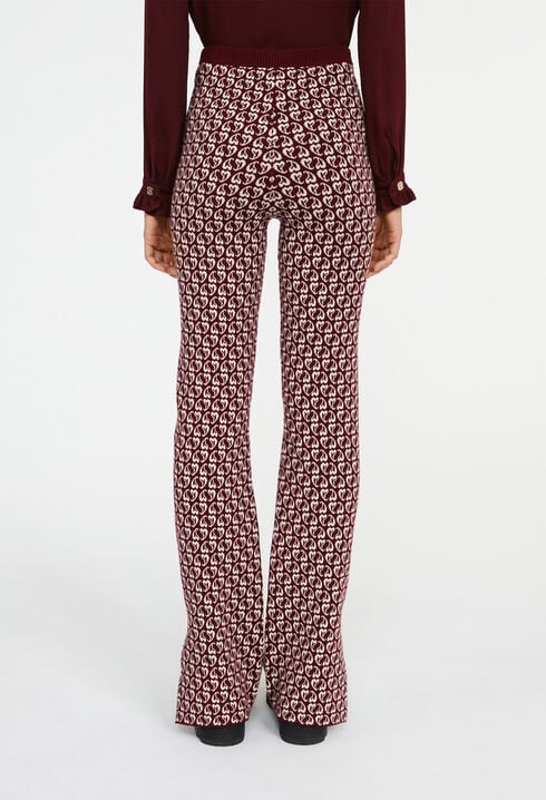 Pantalón dos tonos de punto jacquard