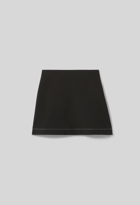 Falda recta pespuntes contraste