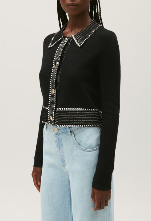 Cárdigan corto de punto