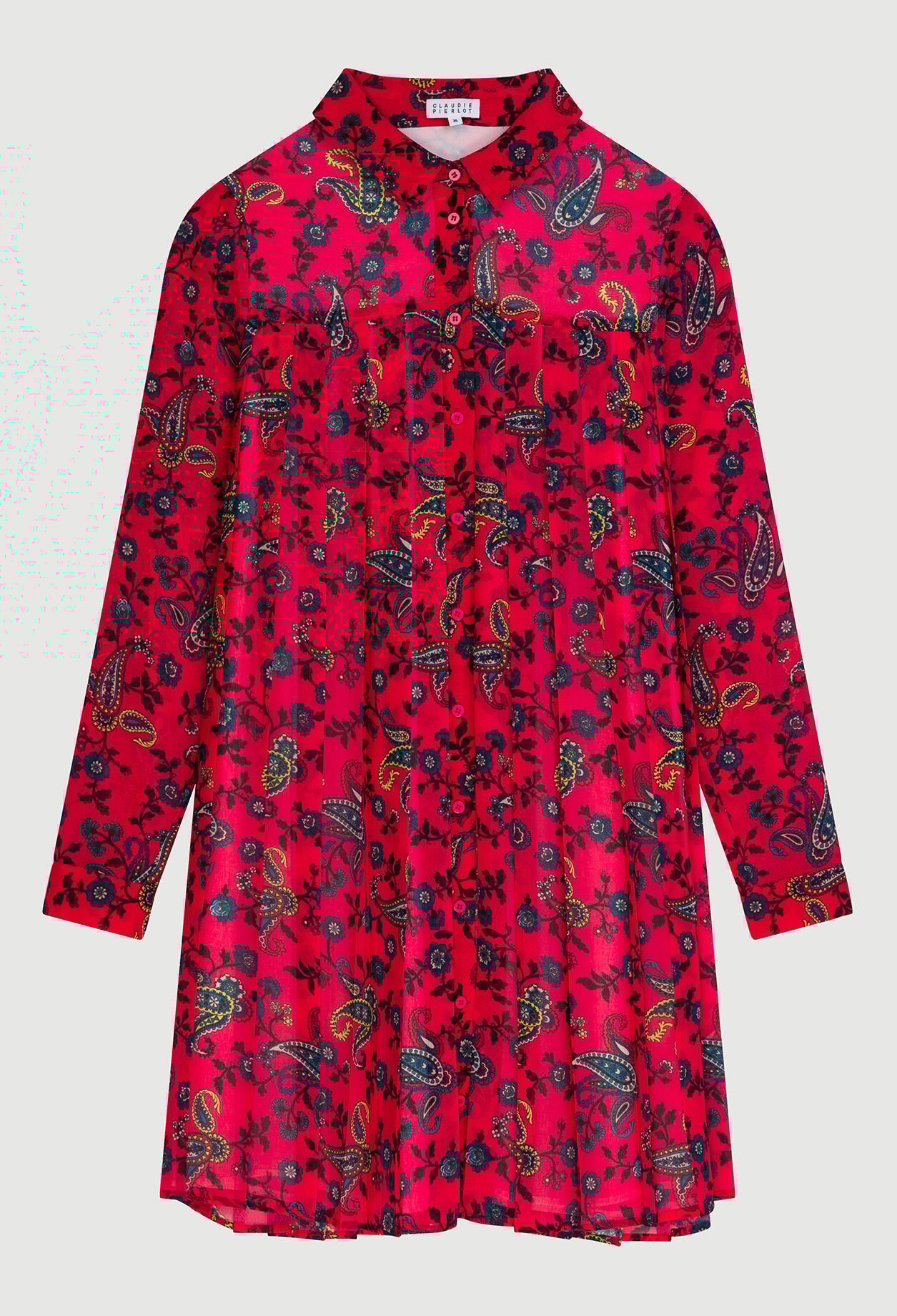 Vestido camisero estampado de cachemira