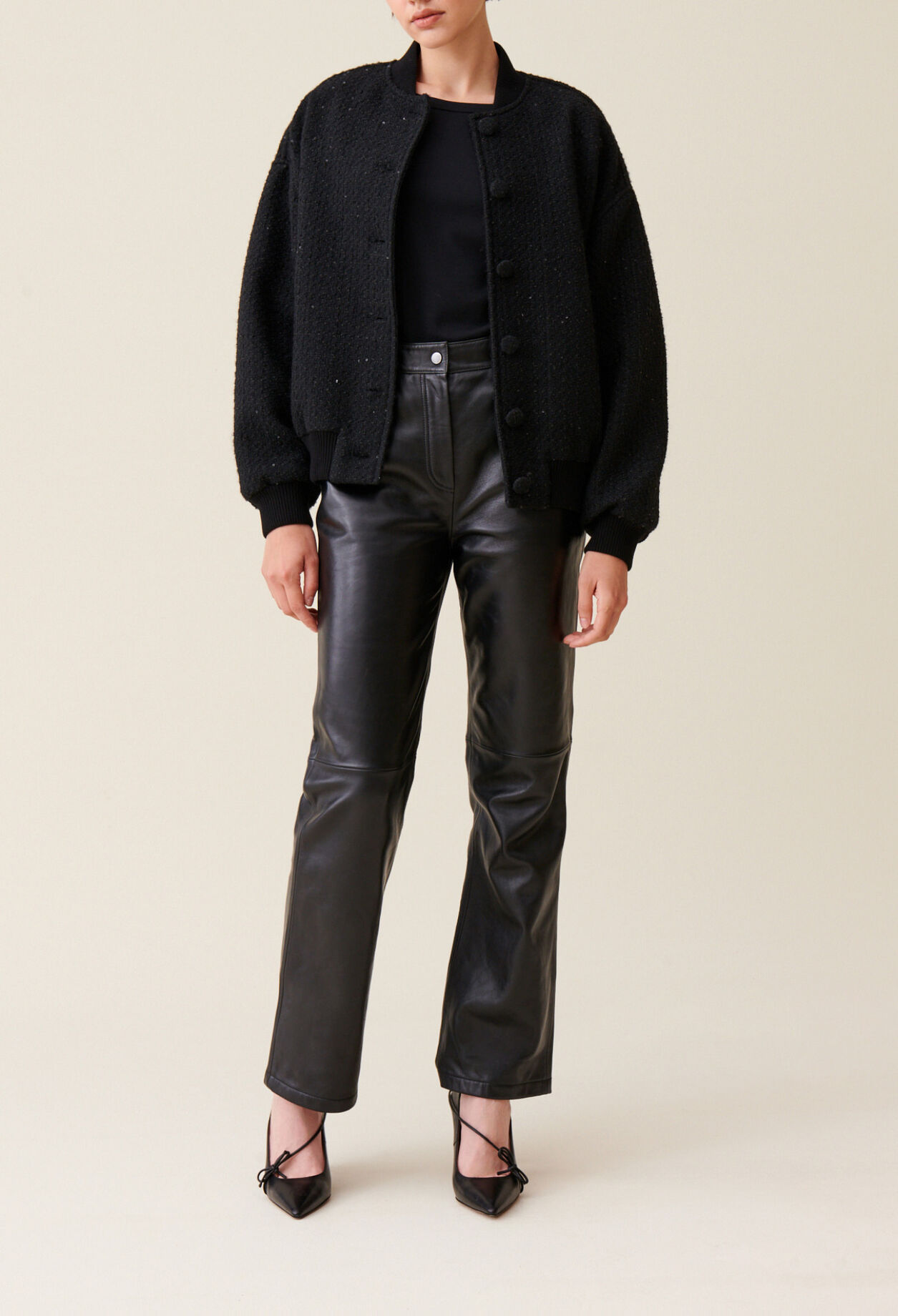 Bomber tweed negro