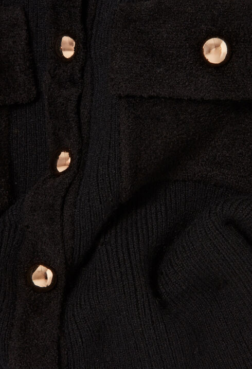 Cardigan de punto de terciopelo