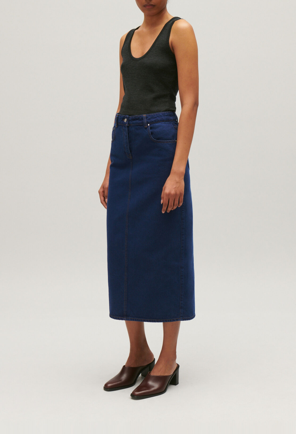 Falda midi vaqueros azules