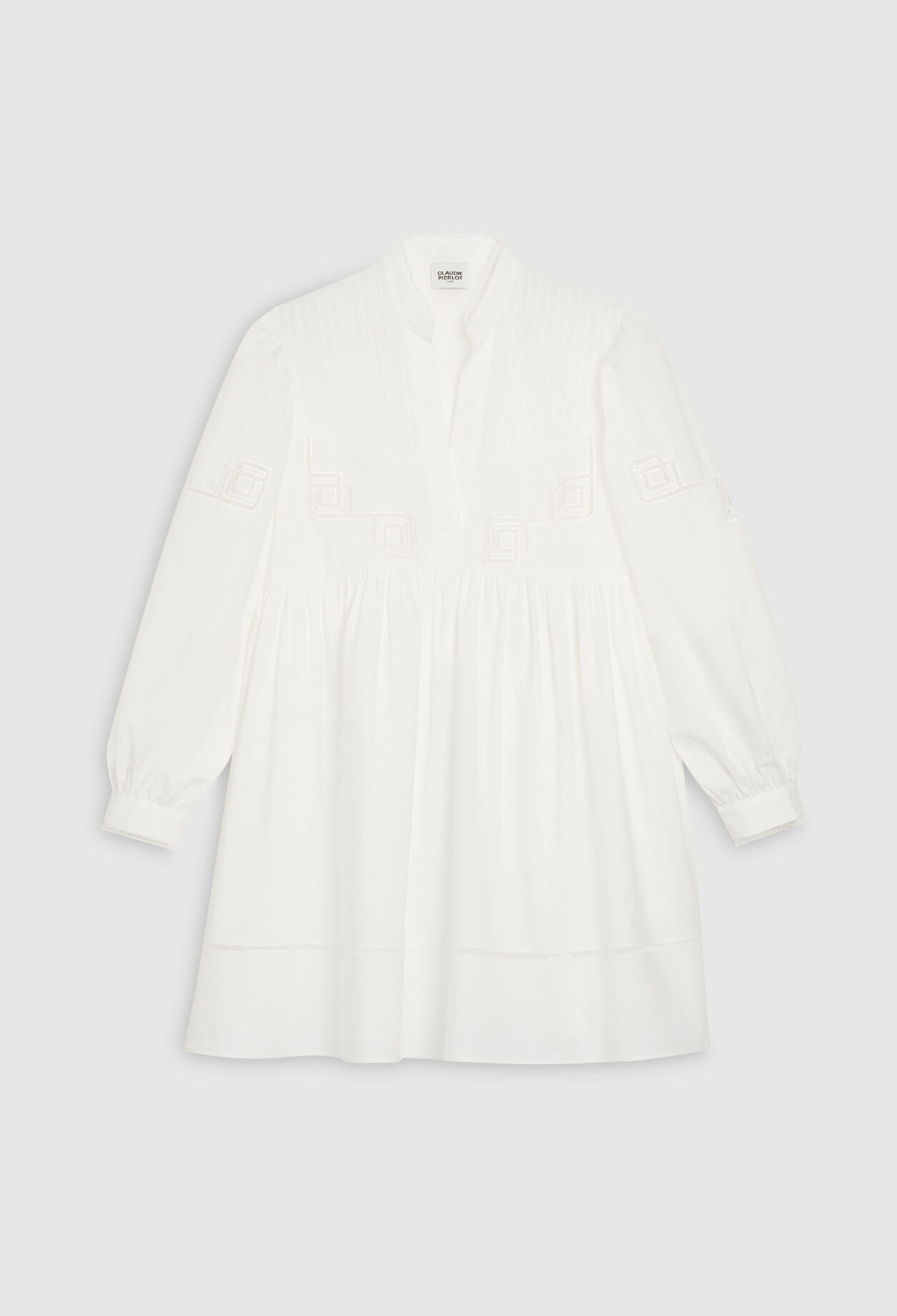 Vestido corto algodón bordado blanco