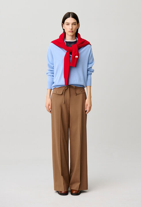 Pantal&oacute;n ancho mezcla de lana