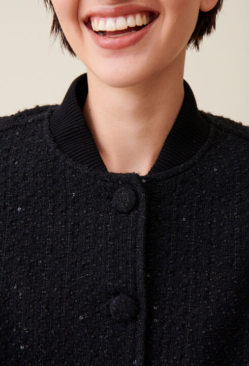 Bomber tweed negro