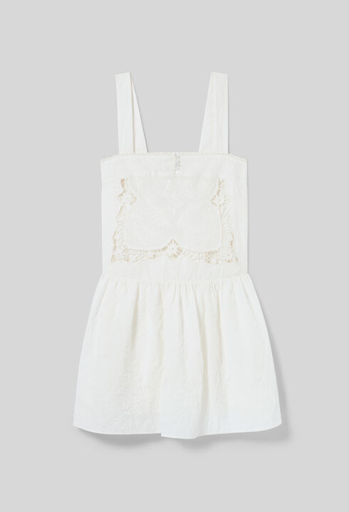Vestido corto con busto bordado