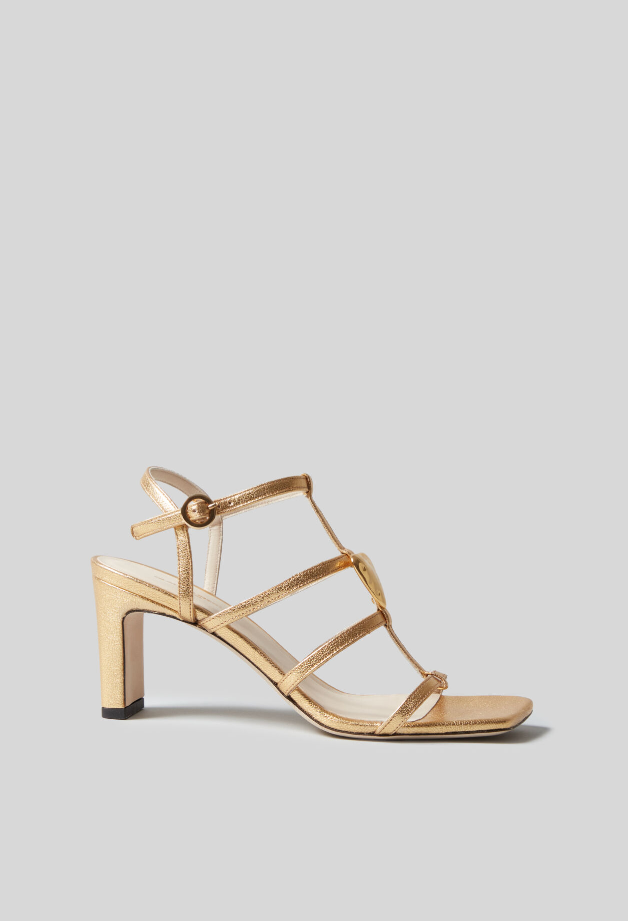 Sandalias de tacón de cuero