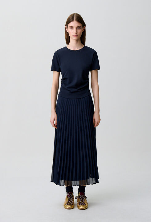 Vestido bimateria trampantojo
