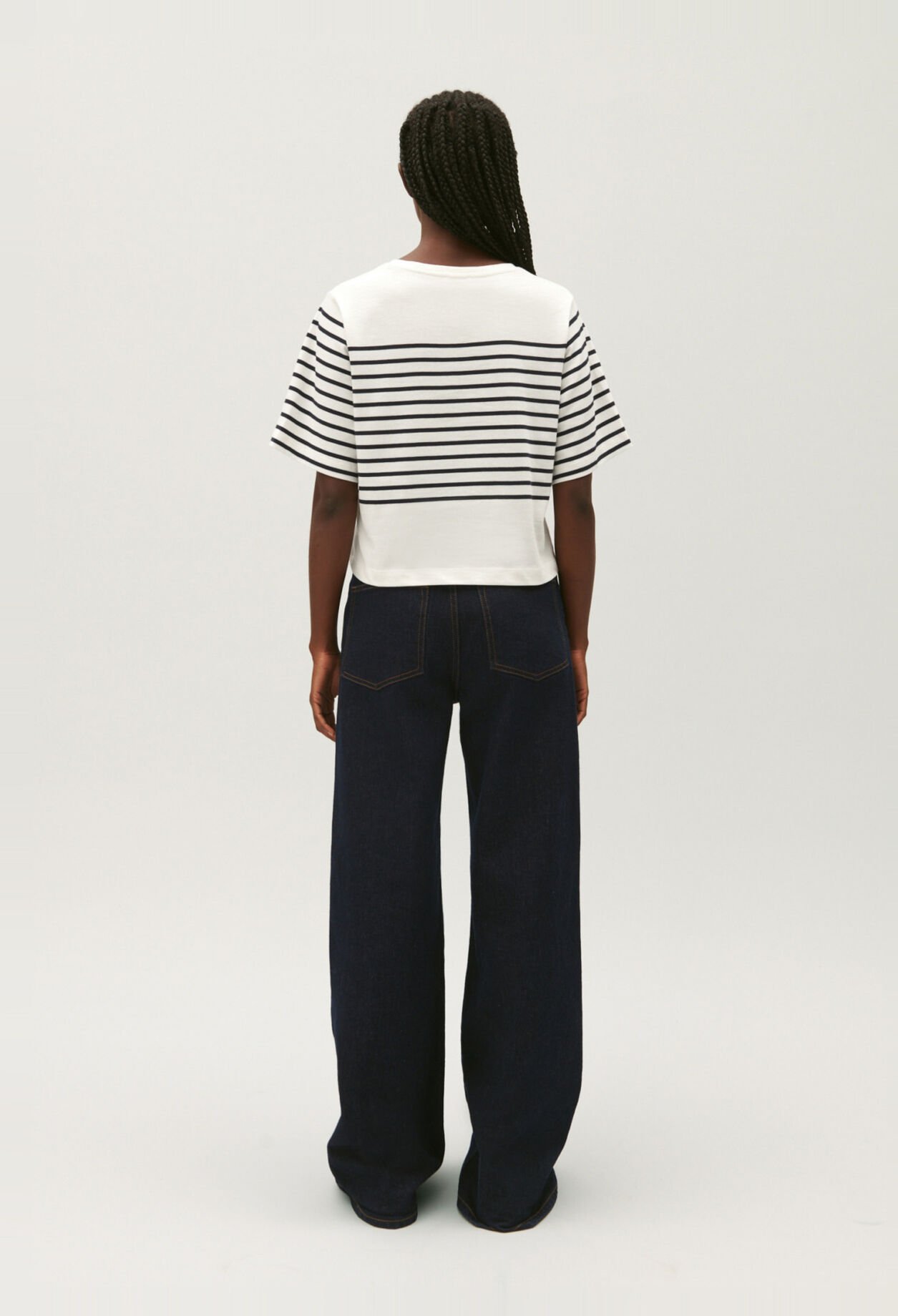 Camiseta a rayas color crudo