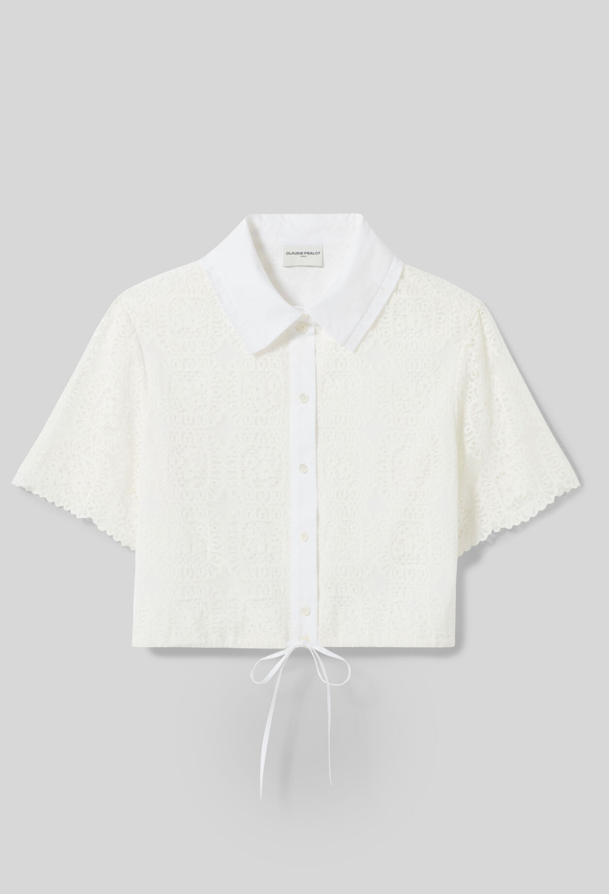 Camisa de encaje corta