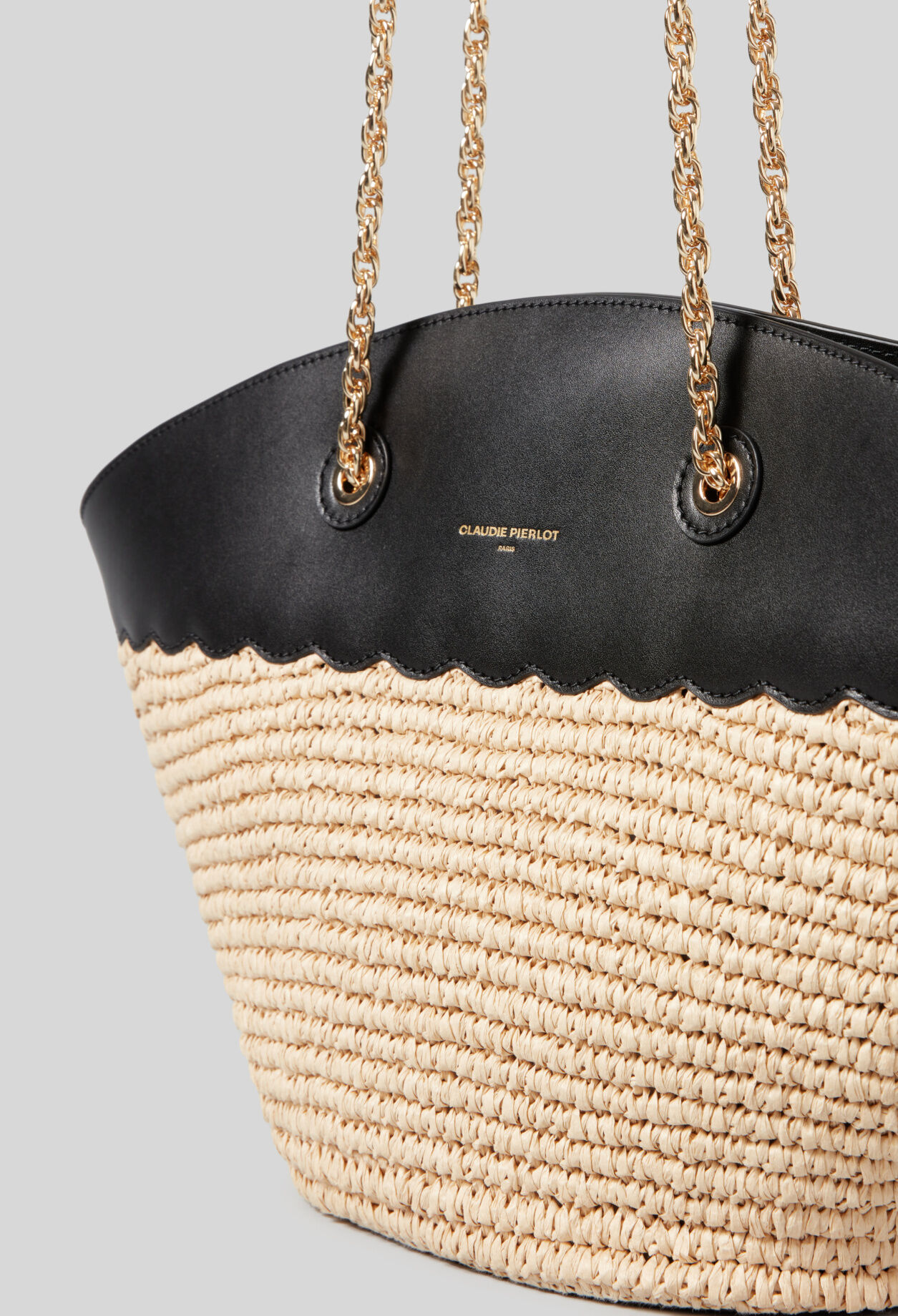 Bolso tote cuero y tejido trenzado