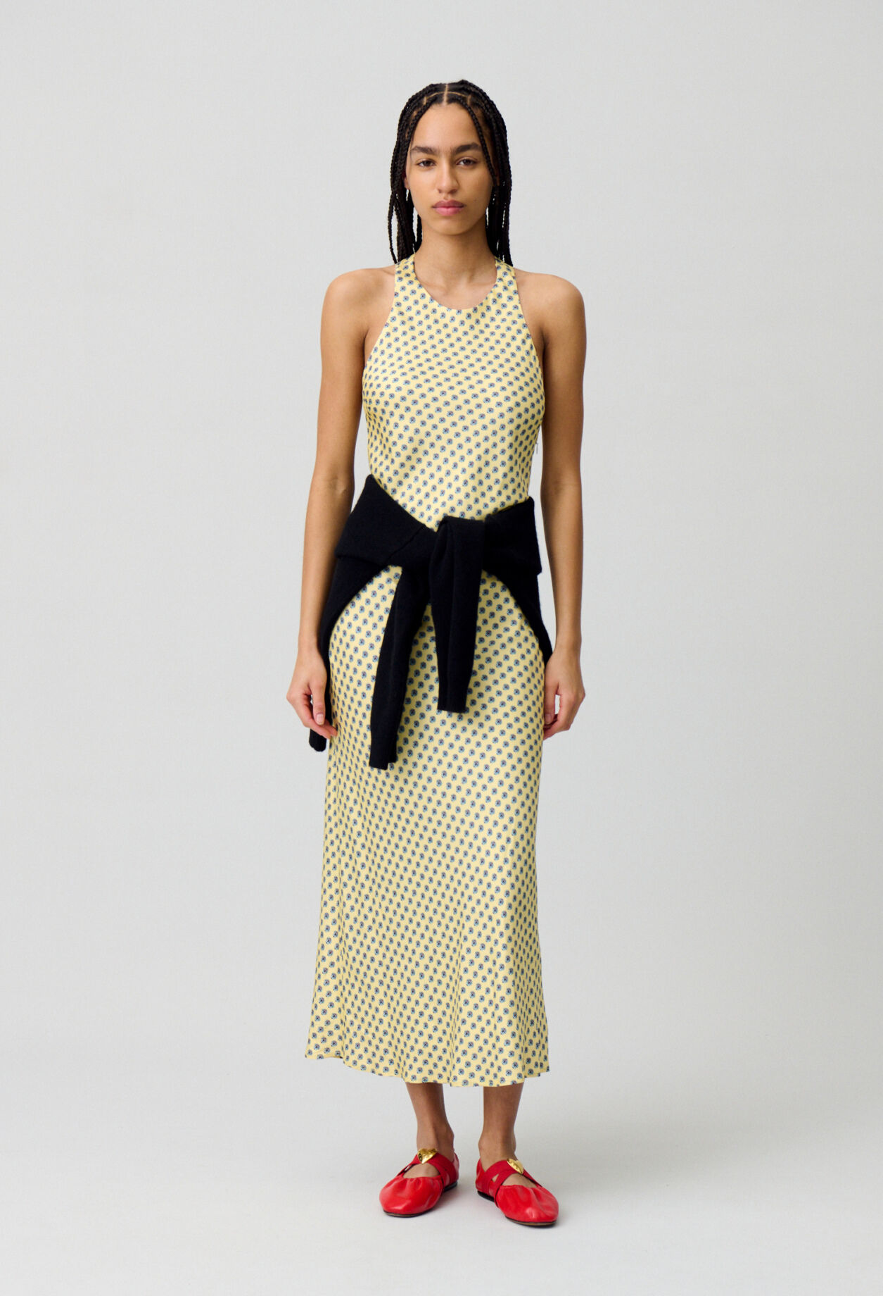 Vestido largo de raso