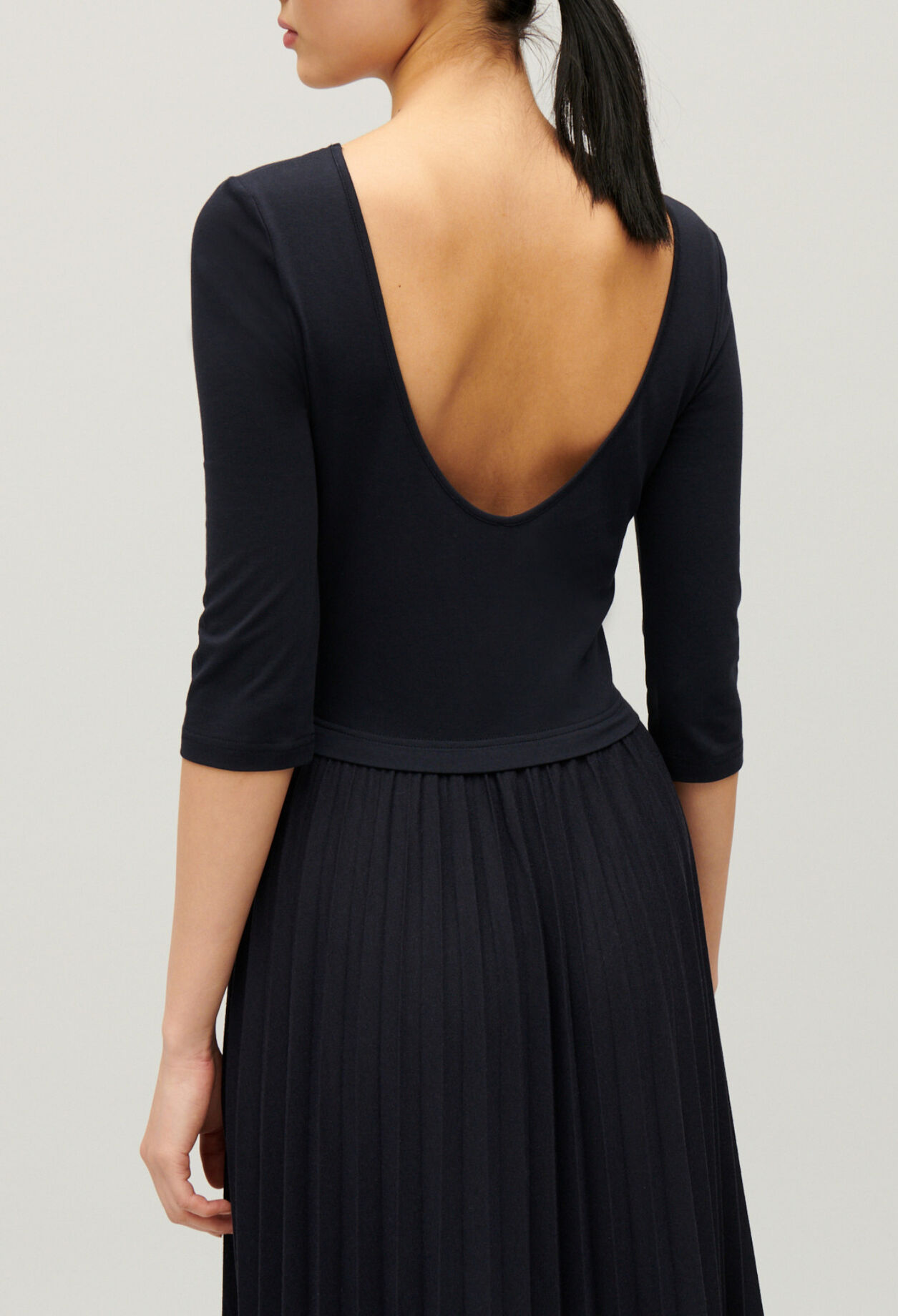 Vestido largo Twist plisado bicolor