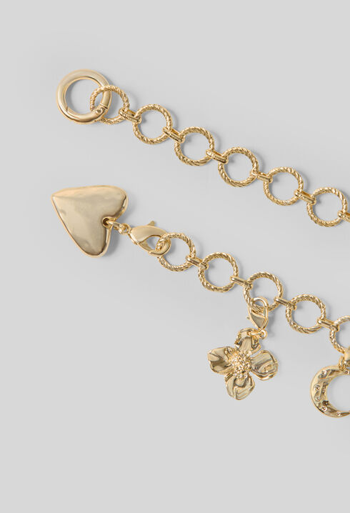 Cintur&oacute;n de cadena dorada con charms