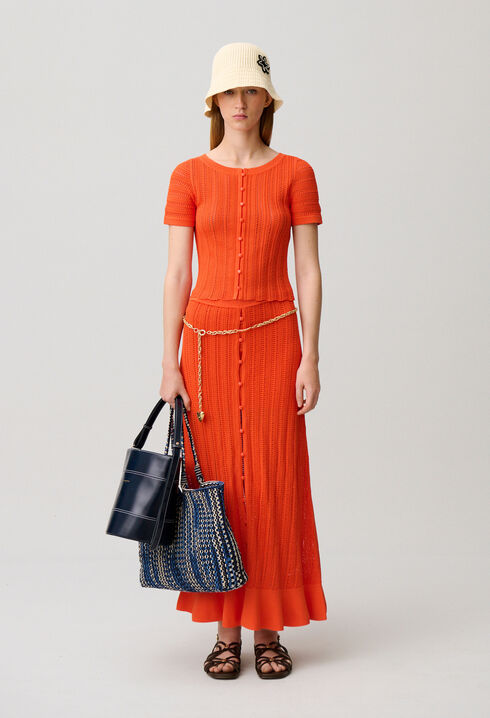 Top de ganchillo manga corta