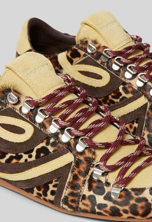 Zapatillas de cuero leopardo