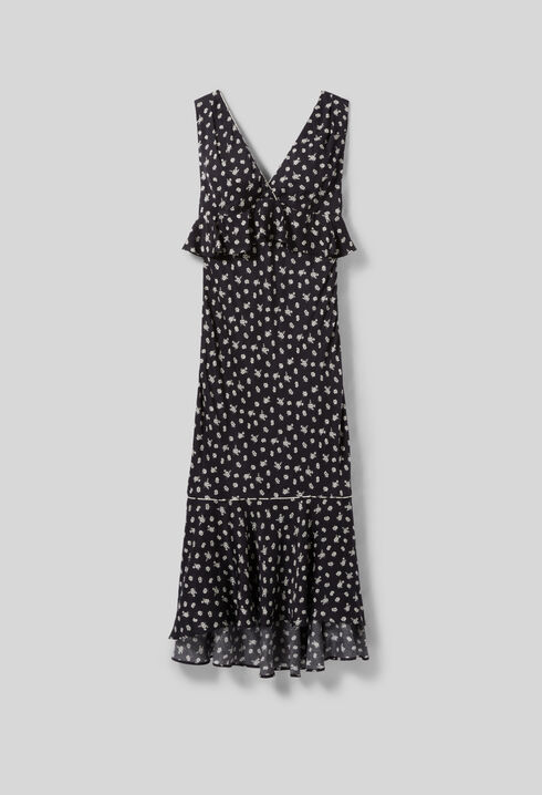 Vestido largo con volantes