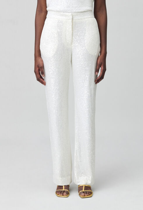 Pantalón de lentejuelas blanco