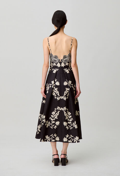 Vestido tirantes bordados florales