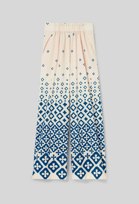Pantalón ancho fluido estampado