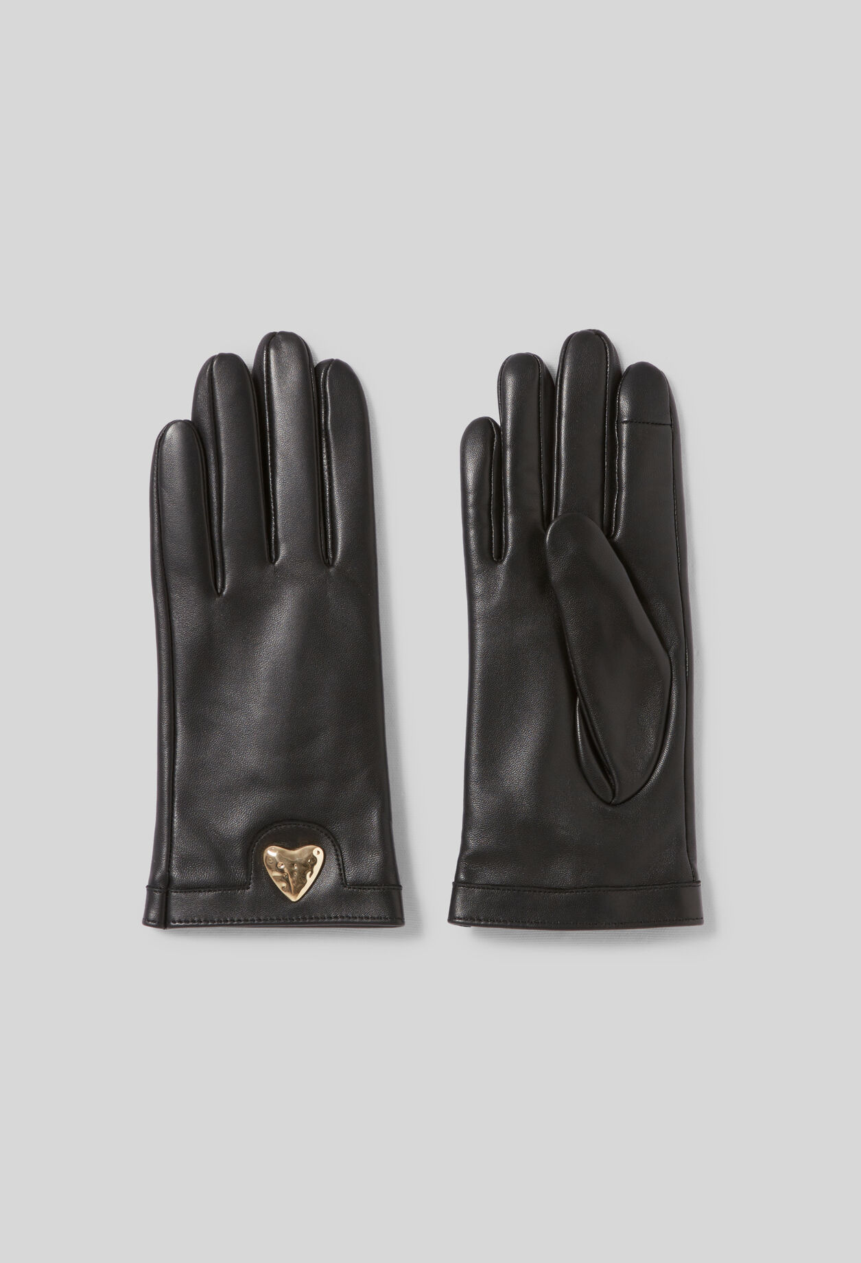 Guantes piel corazón dorado