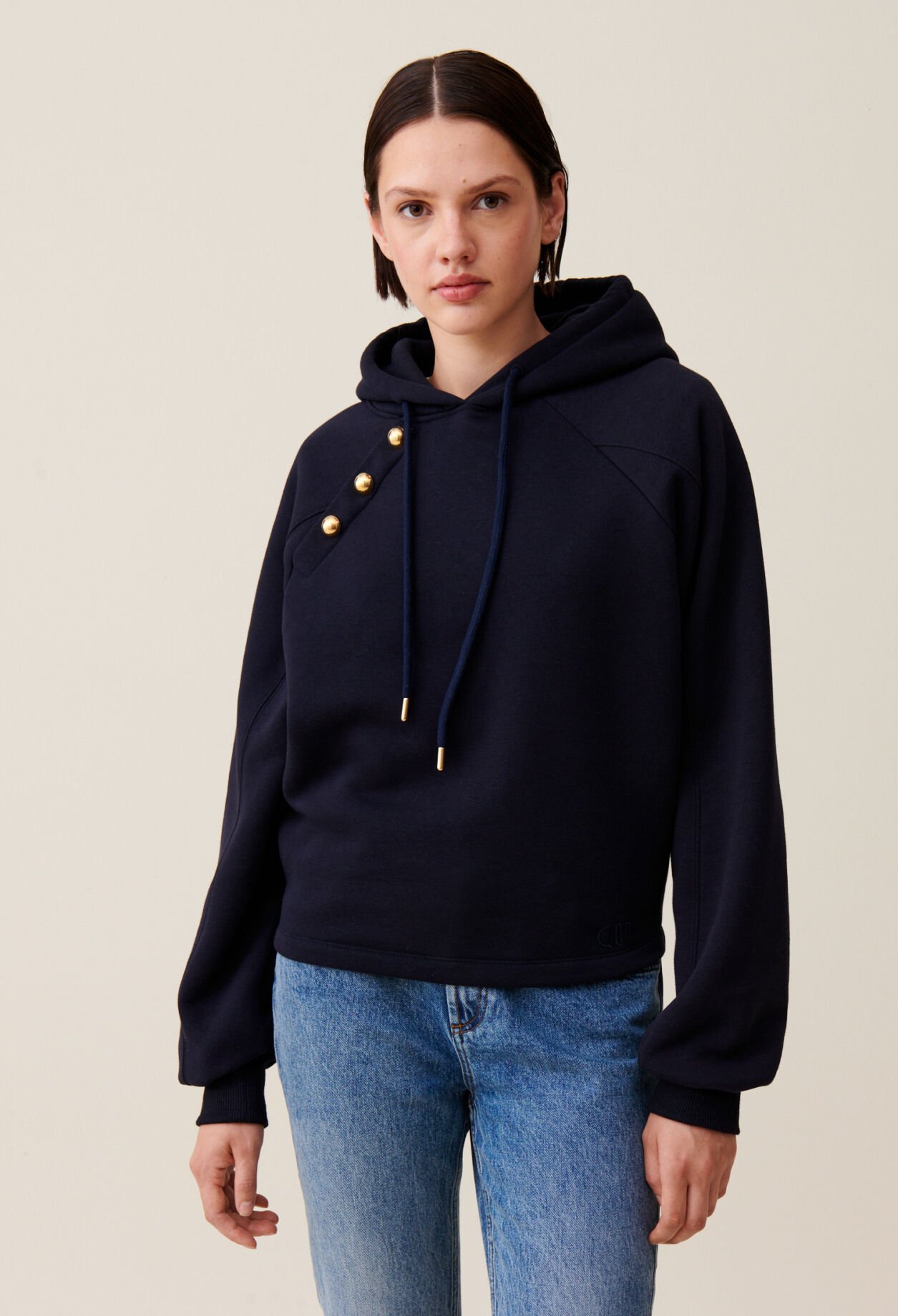Sudadera con capucha azul marino