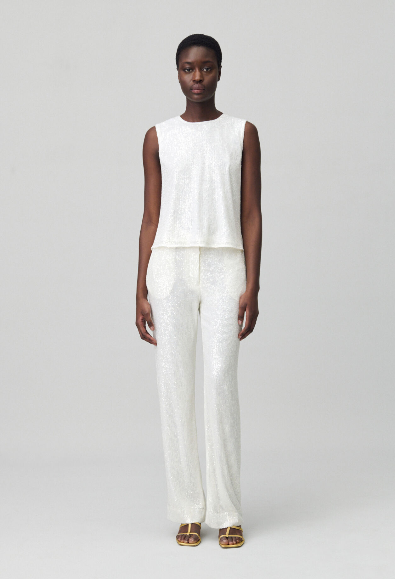 Pantalón de lentejuelas blanco