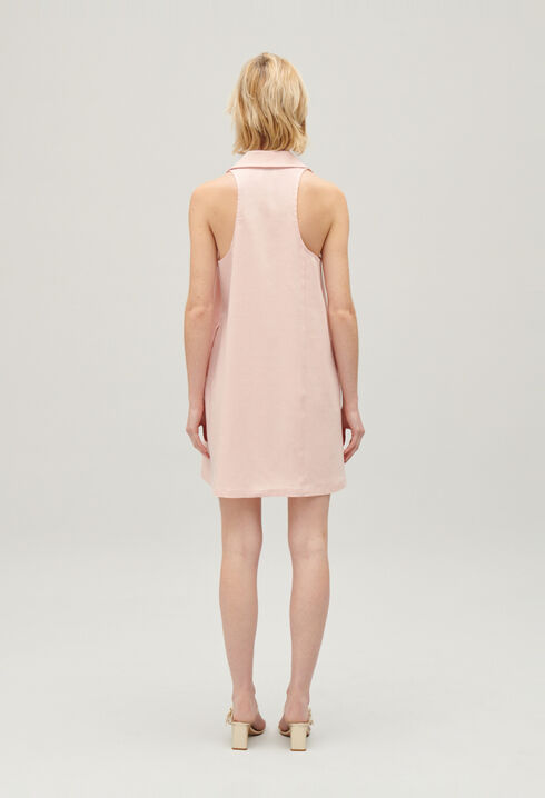 Vestido corto babydoll abotonado