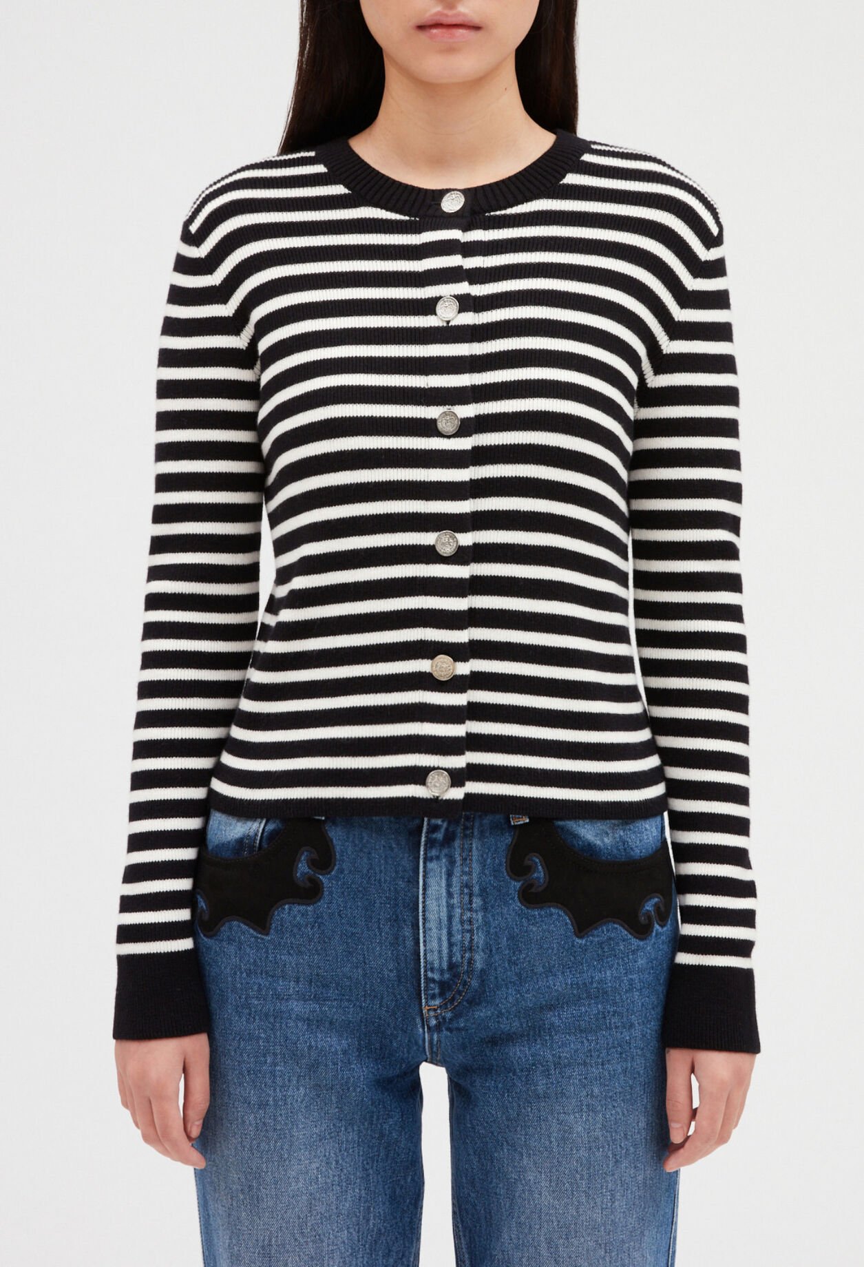 Chaqueta a rayas de punto