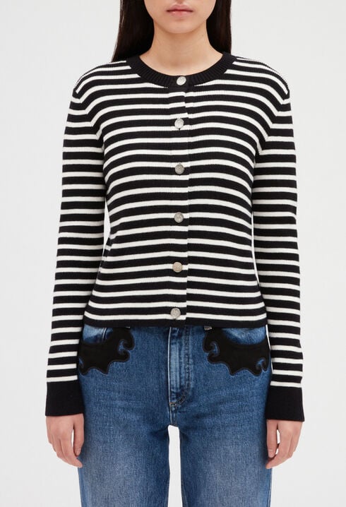 Chaqueta a rayas de punto