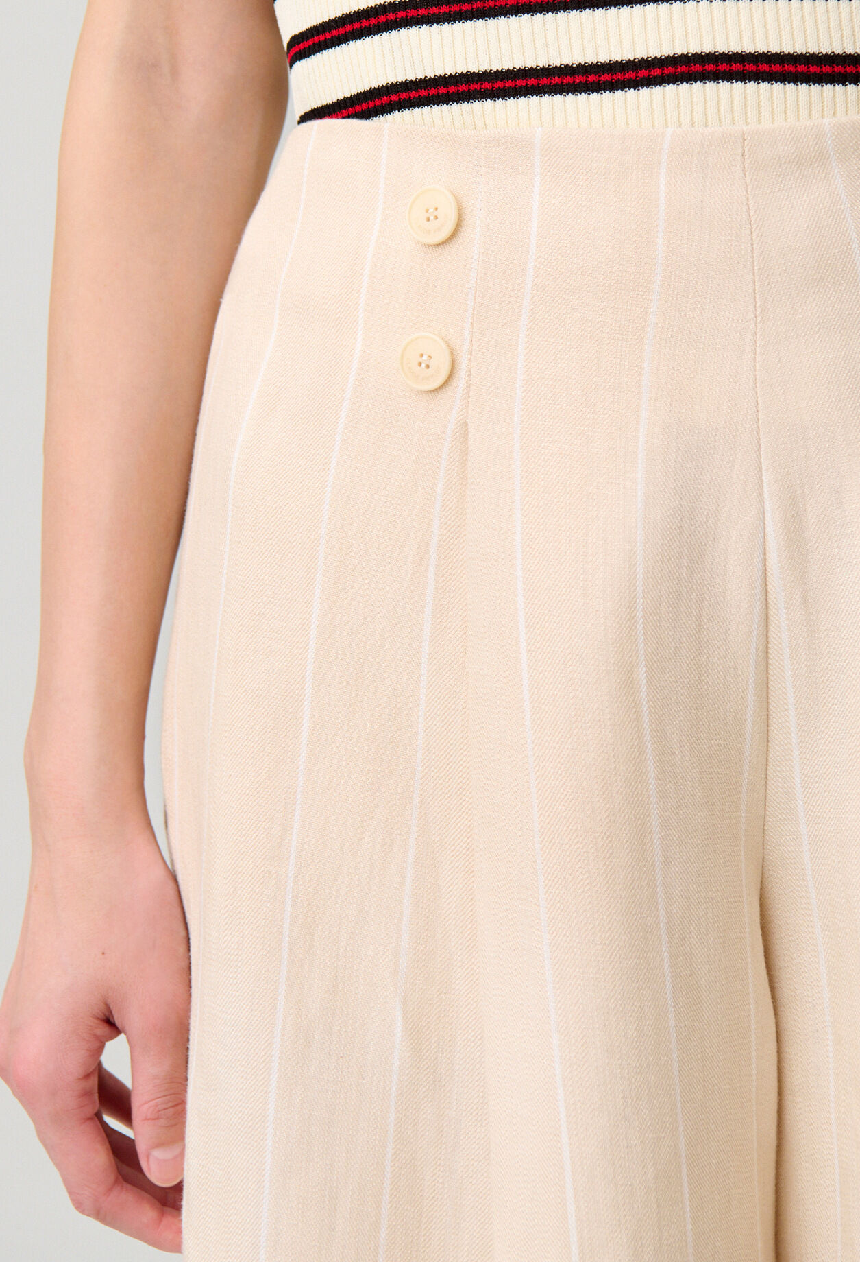 Pantalón sastre ancho lino/viscosa