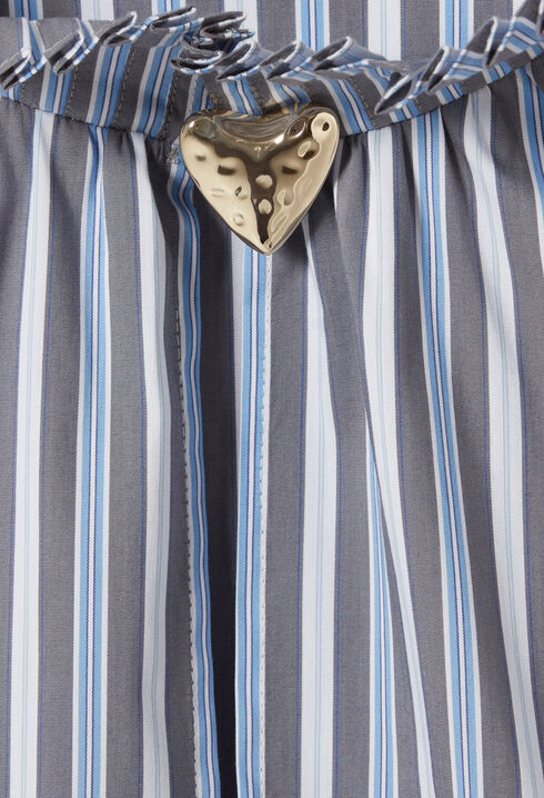 Blusa de rayas cuello victoriano