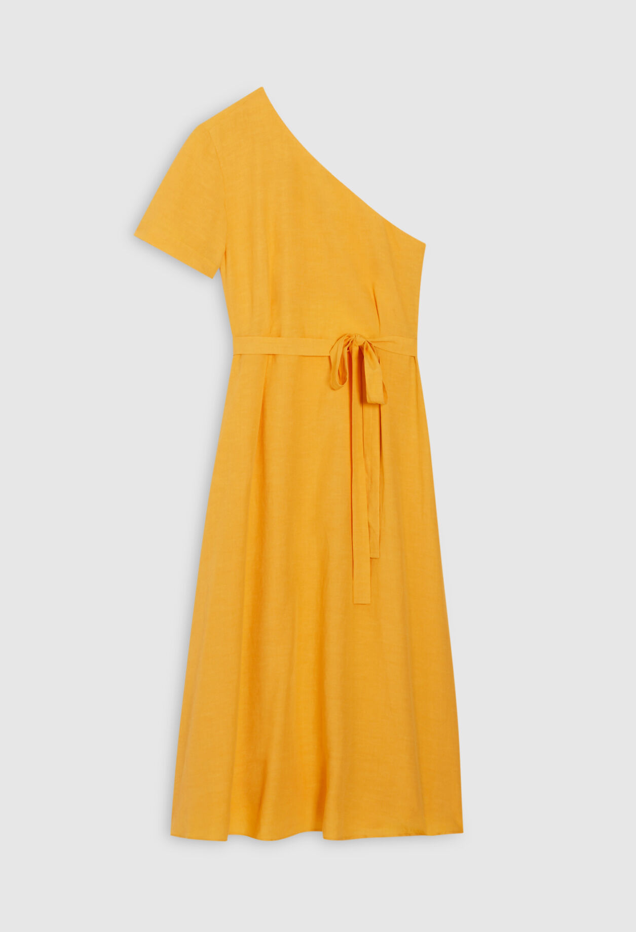 Vestido midi asimétrico amarillo
