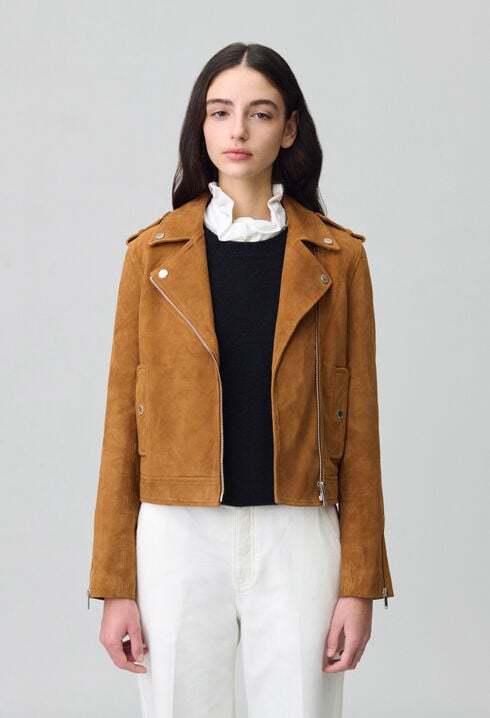 Chaqueta biker de ante