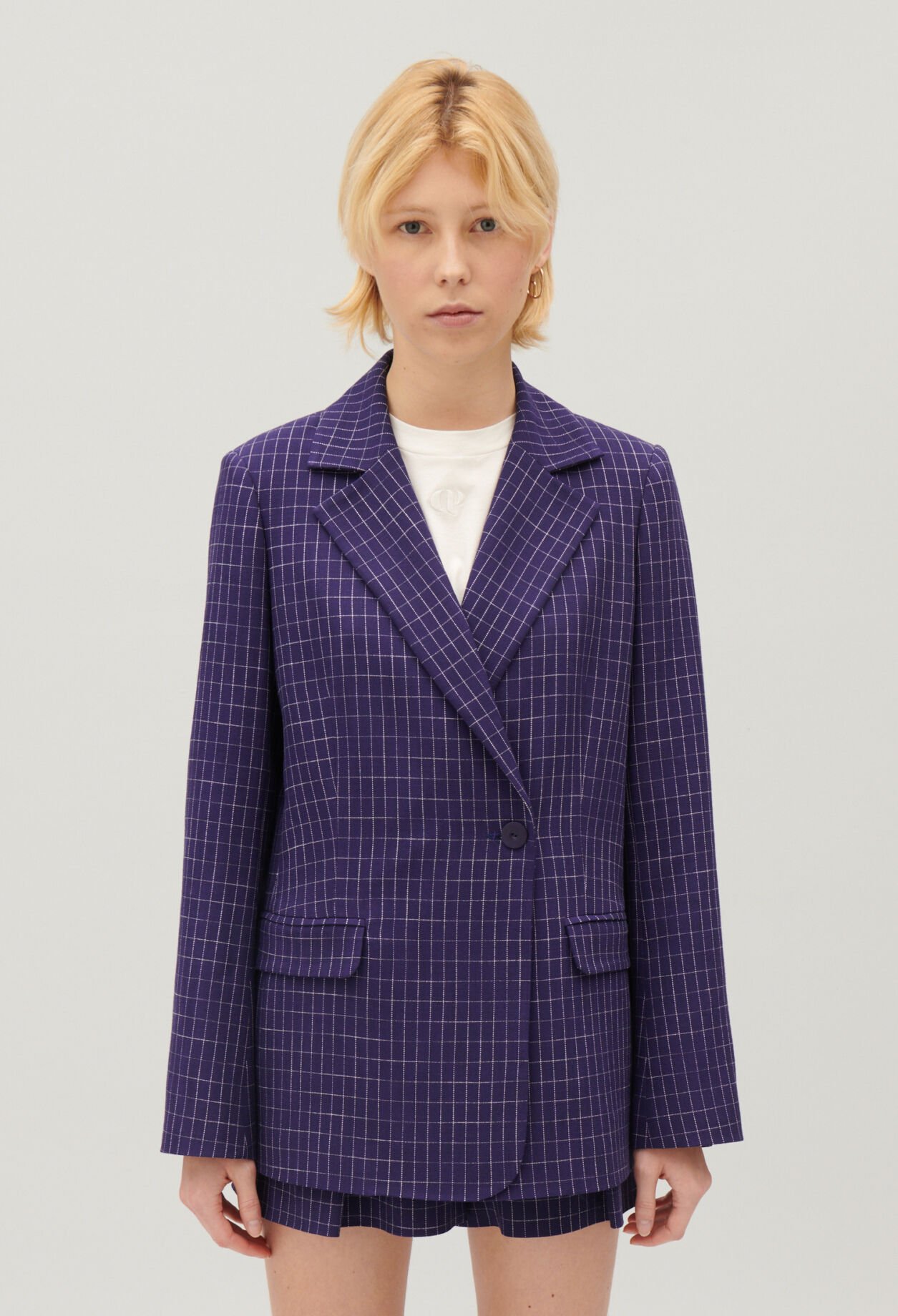 Chaqueta sastre cuadros índigo
